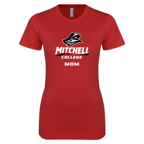  Next Level Womens Red Boyfriend Tee - Mom