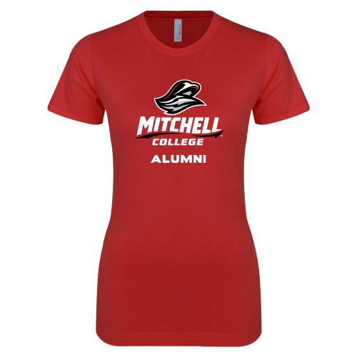  Next Level Womens Red Boyfriend Tee - Alumni