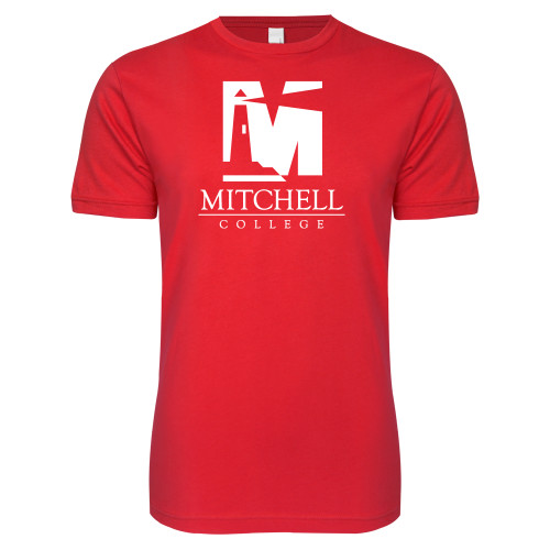  Next Level Red Softstyle T Shirt - Mitchell College Vertical Logo