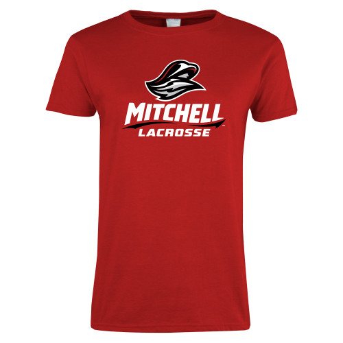  Womens Short Sleeve Red Tee - Lacrosse