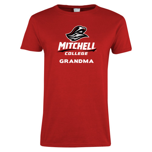  Womens Short Sleeve Red Tee - Grandma