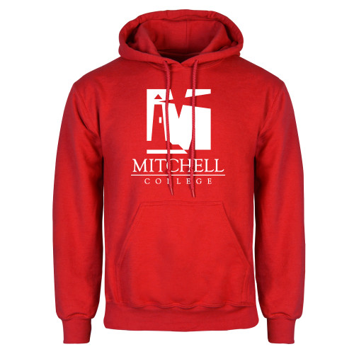  Red Fleece Hoodie - Mitchell College Vertical Logo