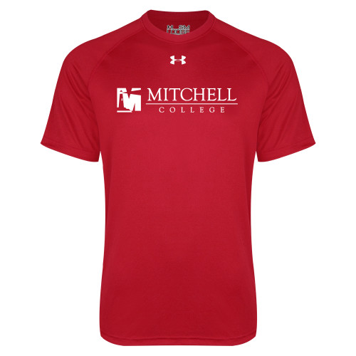  Under Armour Red Tech Tee - Mitchell College Horizontal Logo