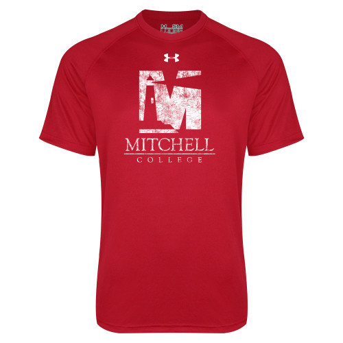  Under Armour Red Tech Tee - Mitchell College Vertical Distressed