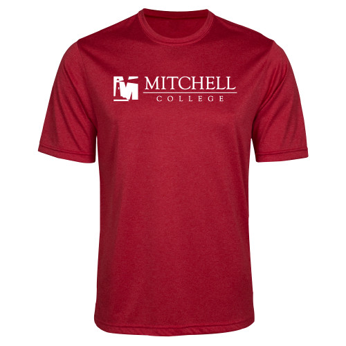  Red Heather Performance Contender Tee - Mitchell College Horizontal Logo