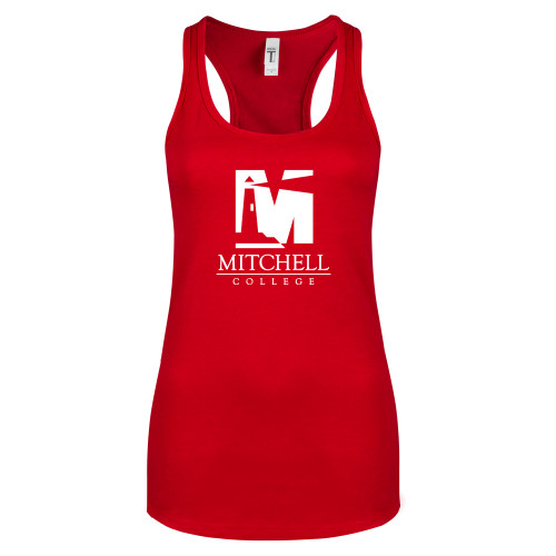  Next Level Racerback Tank Red - Mitchell College Vertical Logo