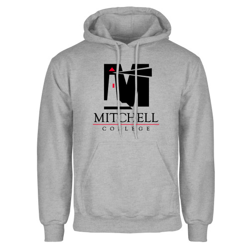  Grey Fleece Hoodie - Mitchell College Vertical Logo