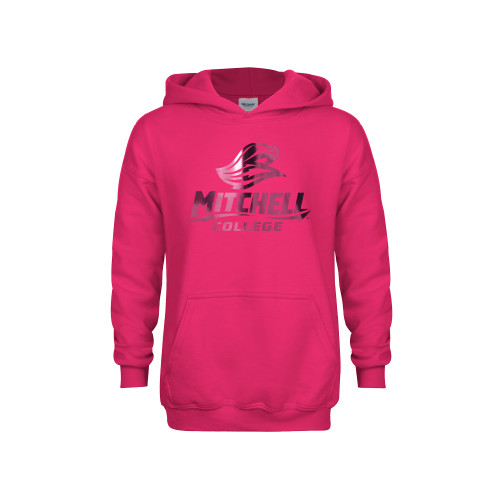  Youth Hot Pink Fleece Hoodie - Primary Athletics Mark Foil