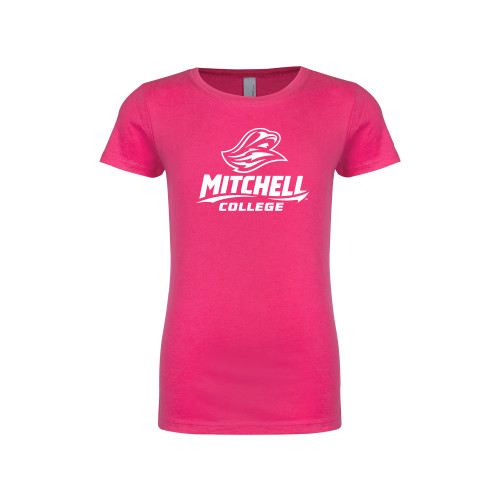  Next Level Girls Fuchsia Fashion Fit T Shirt - Primary Athletics Mark
