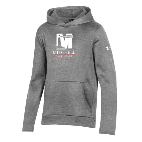  Under Armour Youth Grey Fleece Hoodie - Mitchell College Vertical Logo