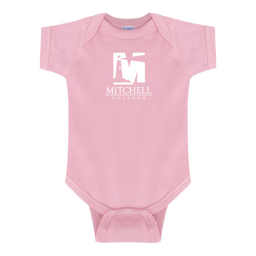  Light Pink Infant Onesie - Mitchell College Vertical Logo