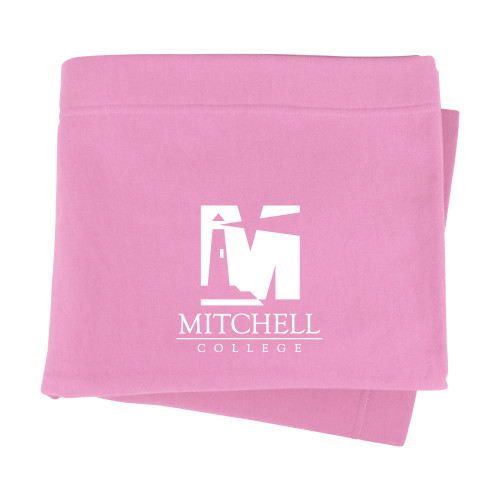  Pink Sweatshirt Blanket - Mitchell College Vertical Logo