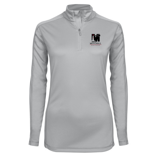  Syntrel Womens Platinum Interlock 1/4 Zip - Mitchell College Vertical Logo