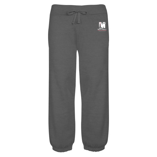  ENZA Womens Dark Heather Banded Fleece Capri - Mitchell College Vertical Logo