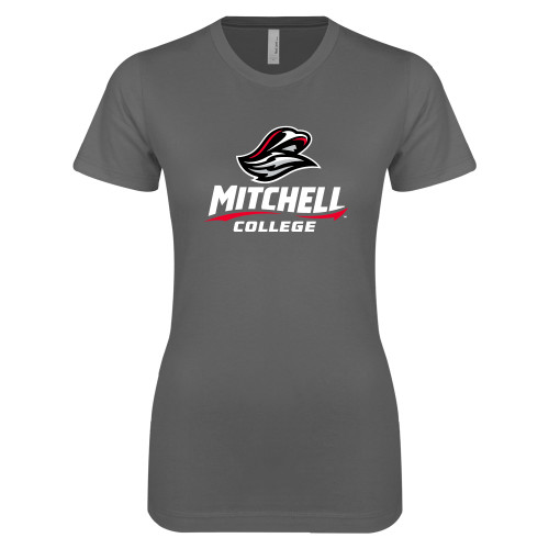  Next Level Womens Charcoal Boyfriend Tee - Primary Athletics Mark