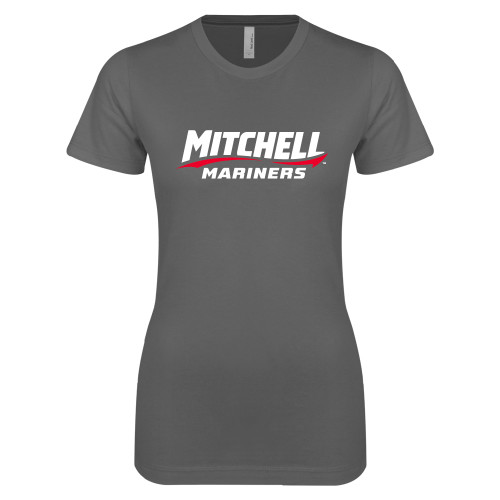  Next Level Womens Charcoal Boyfriend Tee - Mitchell Mariners Wordmark