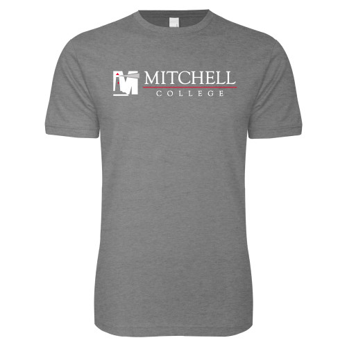  Next Level Heather Grey SoftStyle T Shirt - Mitchell College Horizontal Logo