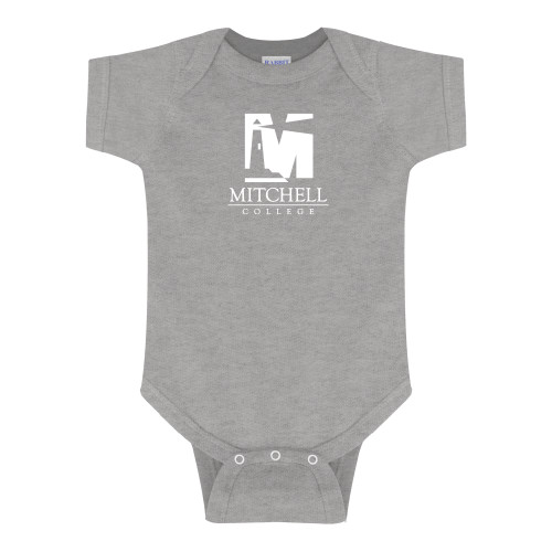  Grey Infant Onesie - Mitchell College Vertical Logo