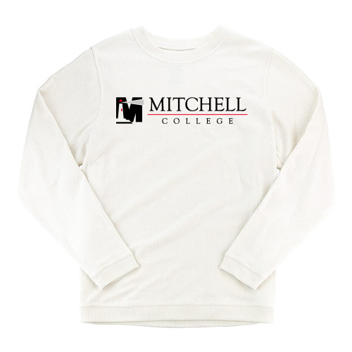  Boxercraft Womens Cream Corded Crew - Mitchell College Horizontal Logo
