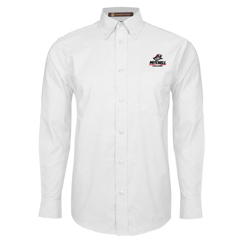  White Oxford Long Sleeve Shirt - Primary Athletics Mark