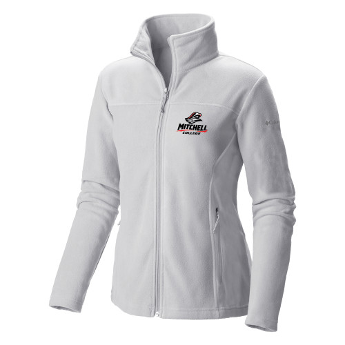  Columbia Womens Full Zip White Fleece Jacket - Primary Athletics Mark