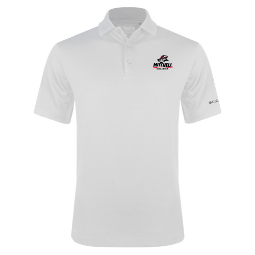  Columbia White Omni Wick Drive Polo - Primary Athletics Mark
