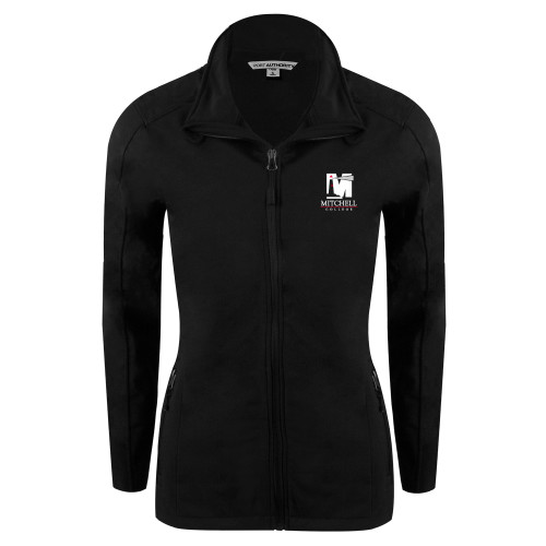  Womens Black Softshell Jacket - Mitchell College Vertical Logo