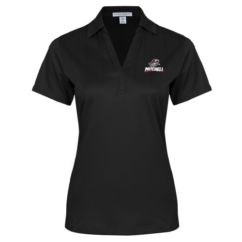  Womens Black Performance Fine Jacquard Polo - Mitchell W Mariner
