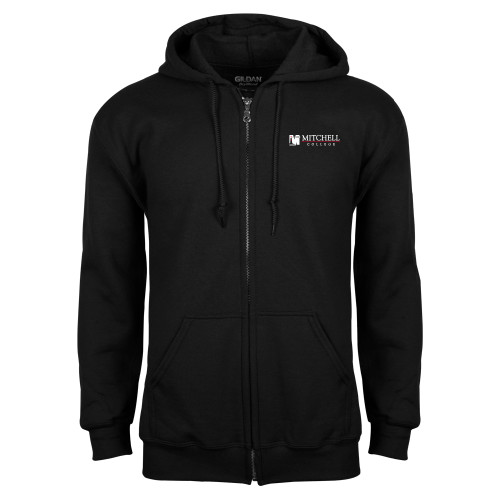  Black Fleece Full Zip Hoodie - Mitchell College Horizontal Logo