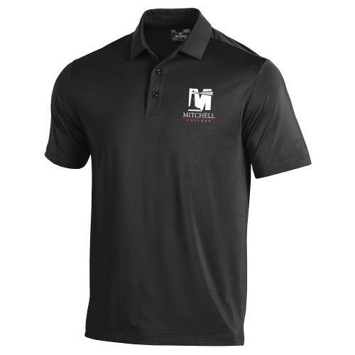  Under Armour Black Performance Polo - Mitchell College Vertical Logo