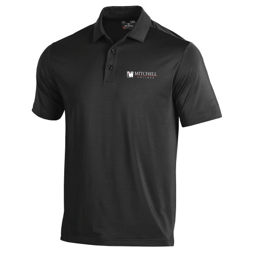 Under Armour Black Performance Polo - Mitchell College Horizontal Logo