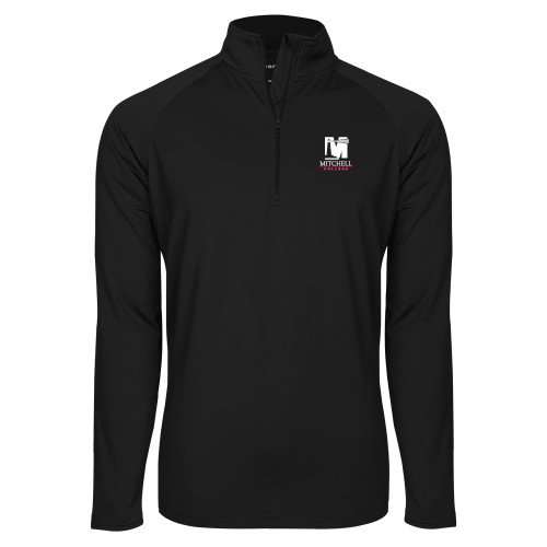  Sport Tek Black Sport Wick Stretch 1/2 Zip Pullover - Mitchell College Vertical Logo
