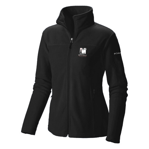  Columbia Womens Full Zip Black Fleece Jacket - Mitchell College Vertical Logo