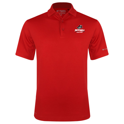  Columbia Red Omni Wick Drive Polo - Primary Athletics Mark