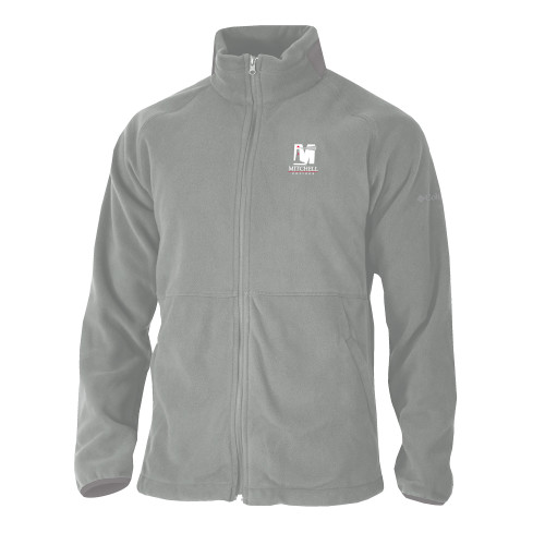  Columbia Grey Everest Ridge Fleece Full Zip Jacket - Mitchell College Vertical Logo