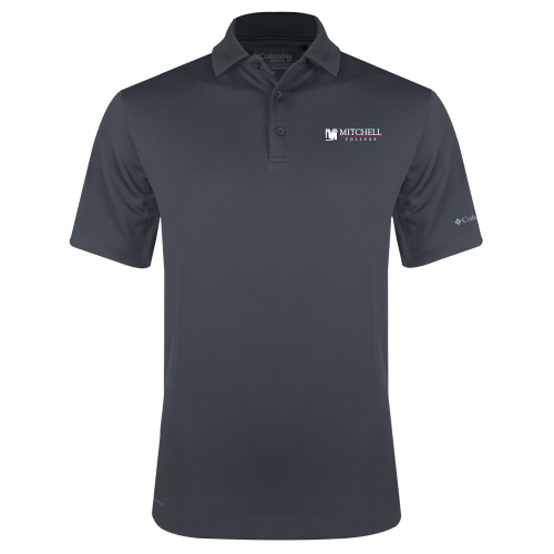  Columbia Charcoal Omni Wick Drive Polo - Mitchell College Horizontal Logo