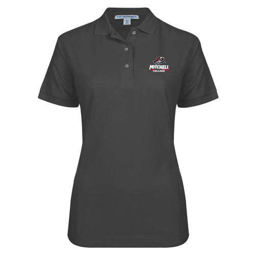  Womens Silk Touch Charcoal Pique Polo - Primary Athletics Mark