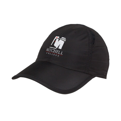  Womens Black Performance Cap - Mitchell College Vertical Logo