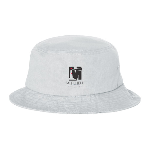  Sportsman White Bucket Hat - Mitchell College Vertical Logo