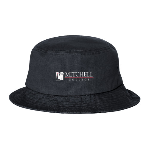  Sportsman Black Bucket Hat - Mitchell College Horizontal Logo