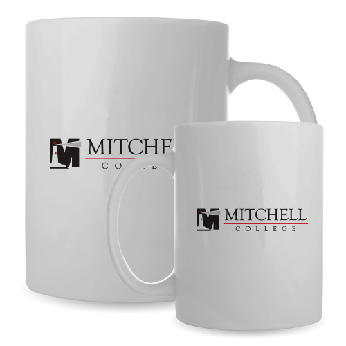  Full Color White Mug 15oz - Mitchell College Horizontal Logo