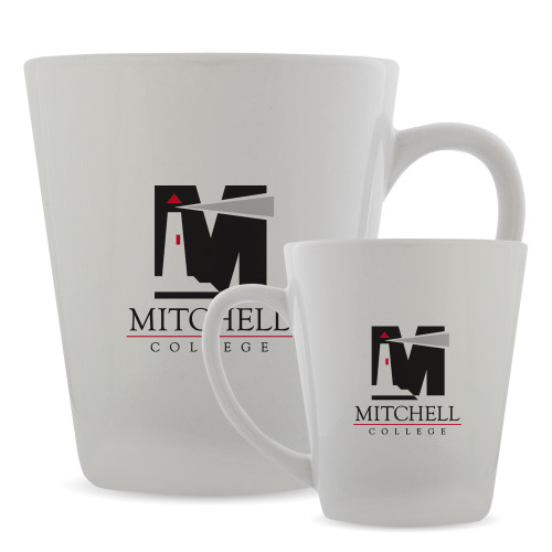  Full Color Latte Mug 12oz - Mitchell College Vertical Logo