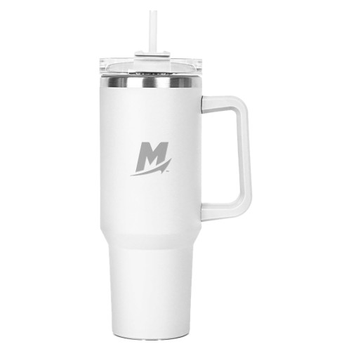  Hippo White Mug & Straw Lid with Twist Closure 40 oz - M Engraved