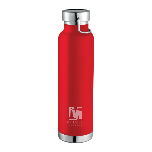 Thor Copper Vacuum Insulated Red Bottle 22oz - Mitchell College Vertical Logo Engraved
