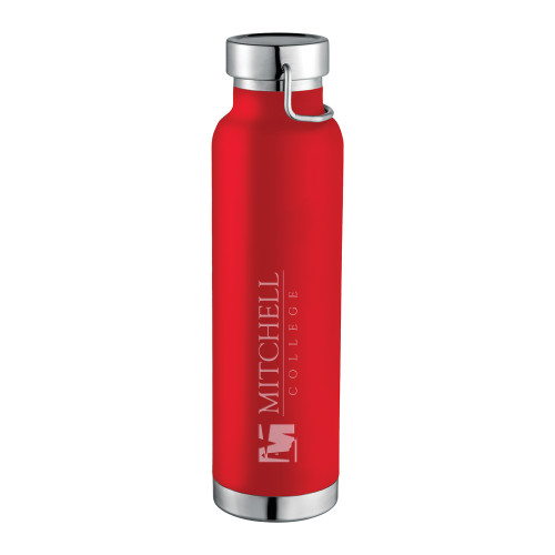  Thor Copper Vacuum Insulated Red Bottle 22oz - Mitchell College Horizontal Logo Engraved