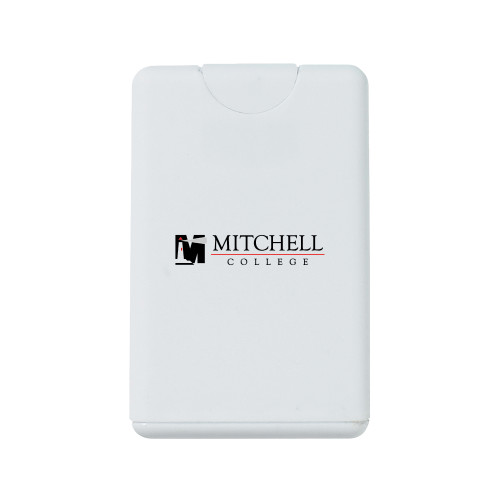  White .66 oz Card Shape Hand Sanitizer - Mitchell College Horizontal Logo