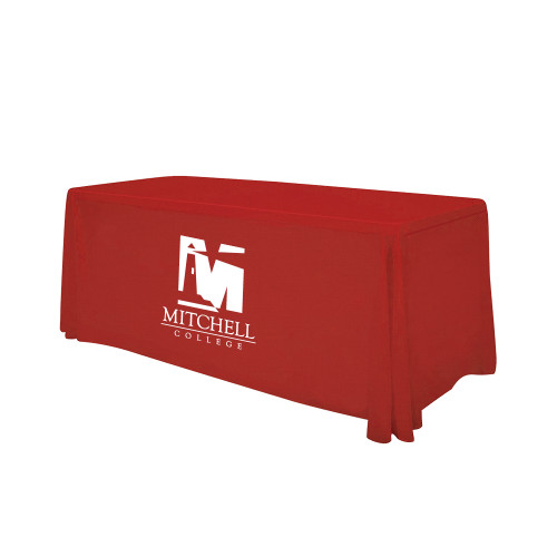  Red 6 foot Table Throw - Mitchell College Vertical Logo