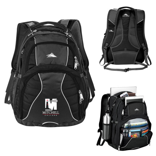  High Sierra Black Swerve Computer Backpack - Mitchell College Vertical Logo