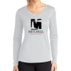 Thumbnail image for  Womens White Performance Long Sleeve V Neck Shirt