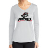 Thumbnail image for  Womens White Performance Long Sleeve V Neck Shirt